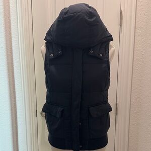 GAP Navy Puffer Vest with Hood